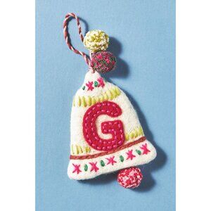 Anthropologie Snow Day Monogram Ornament Letter G